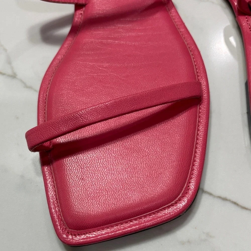 Zara Pink Minimal Double-Strap Slide Sandals - Picture 9 of 10